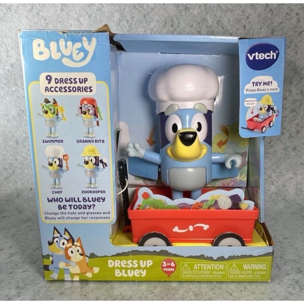 VTech Bluey Dress Up Interactive Toy Sound Wagon Accessories Brand New NIB 3-6